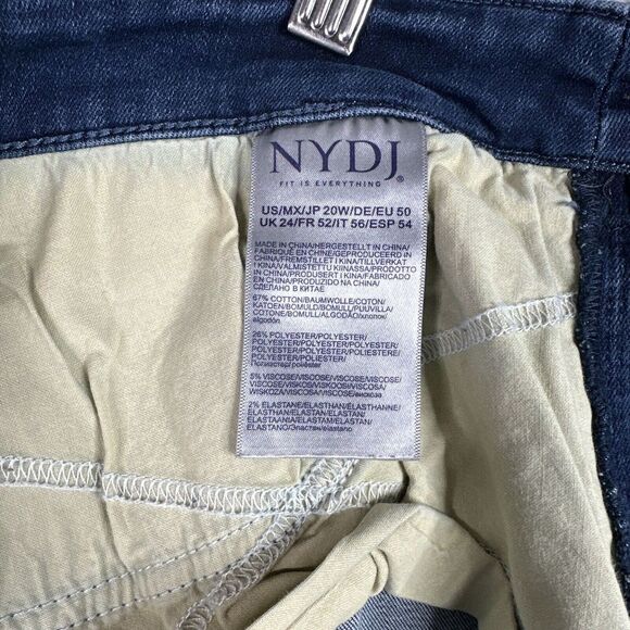 NYDJ Ami Skinny Jeans 20W Blue‎ Raw Hem Side Slit High Rise Stretch Plus - Picture 9 of 12